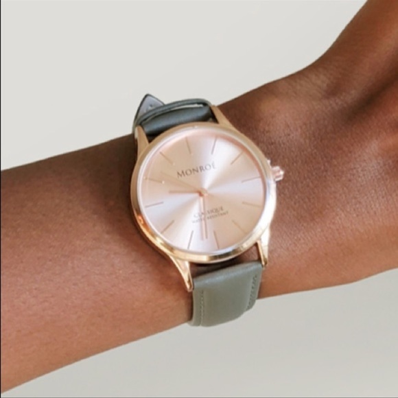 Monroe Women’s Rose Gold Tone Leather Watch - Picture 7 of 10